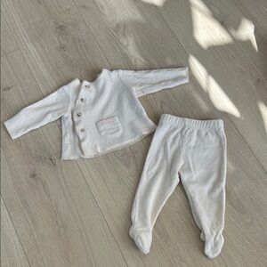 Zara Cream terry Baby Two-Piece Set 1-3 month